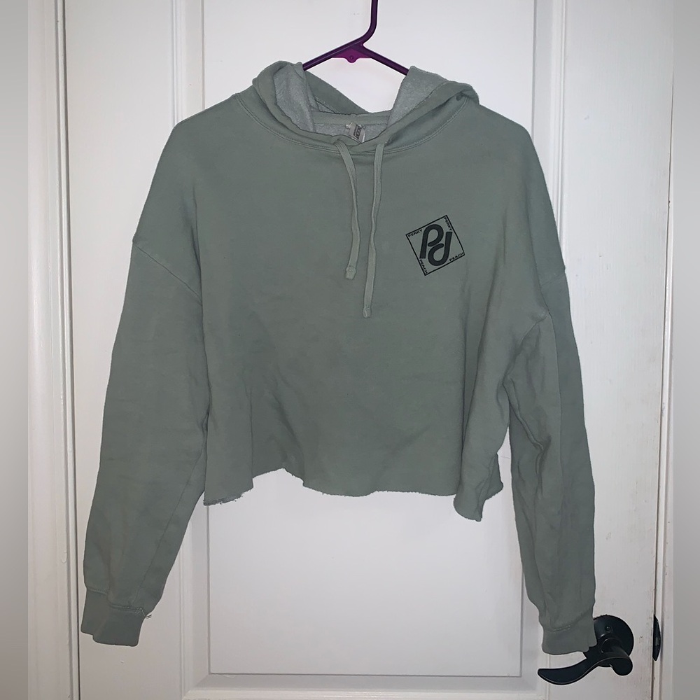 Independent Trading Company Women’s Perky Peach Crop Light Green Hoodie - Large